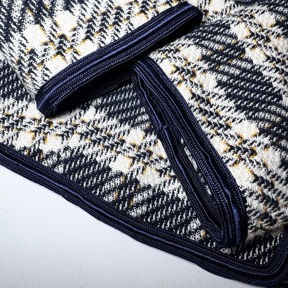 Sandro Paris Cropped Blazer Jacket In Checked Tweed FR 42/ US 10 Textured Plaid - Picture 7 of 15